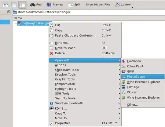file manager context menu with open with including newly added PhotoScape association