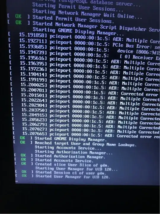 photograph of console during boot