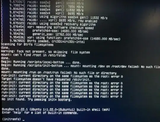 errors from initramfs/busybox