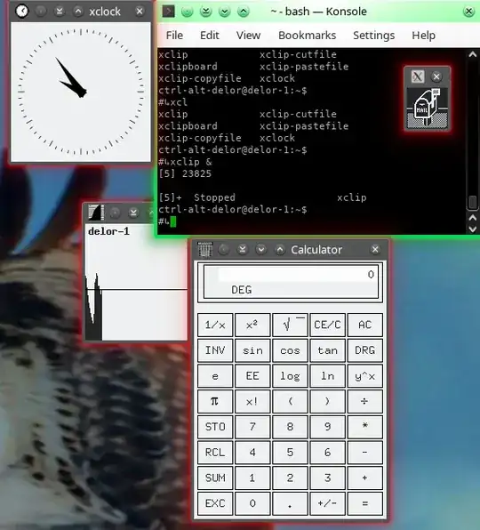 Several window the terminal has focus