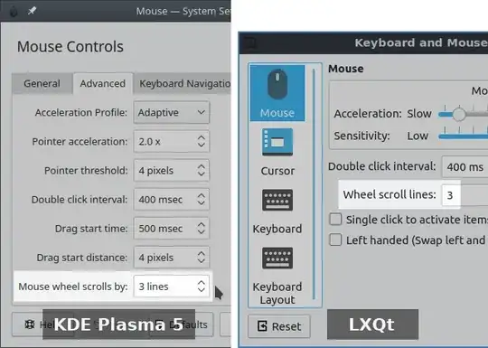 Mouse scroll setting in KDE Plasma 5 and LXQt