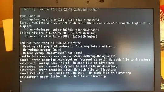 screenshot of corrupted labels on desktop