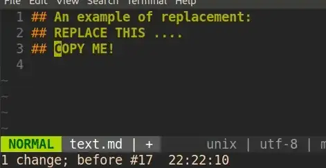 Replacing text in Vim
