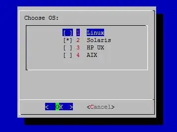 dialog TUI with 4 options