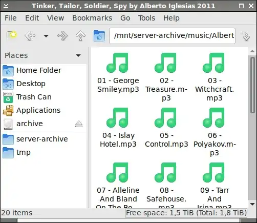 File browser with strange scrollbar but correct stepper arrows