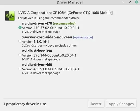 nvidia-driver-470 in Driver Manager in Linux Mint 20.2