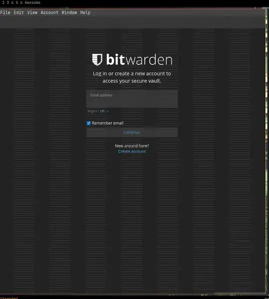 Bitwarden rendering issue