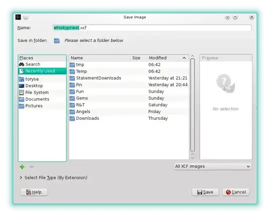 gimp manager shows "Recent"