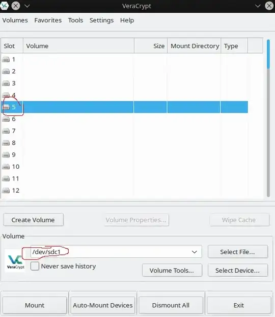 Veracrypt GUI for mounting volume