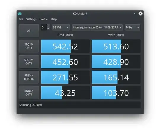 KDiskMark screenshot