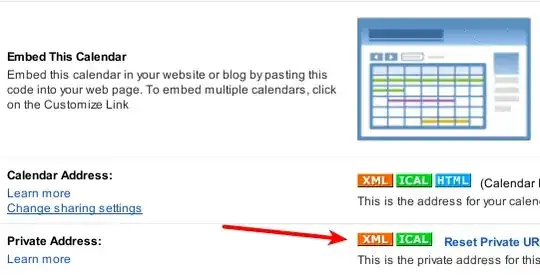 ss of xml button in gcal