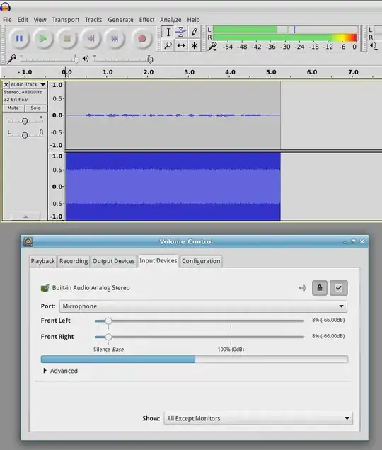 Recording audio in Audacity shows a blown-out right channel
