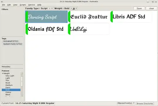 Fontmatrix screenshot