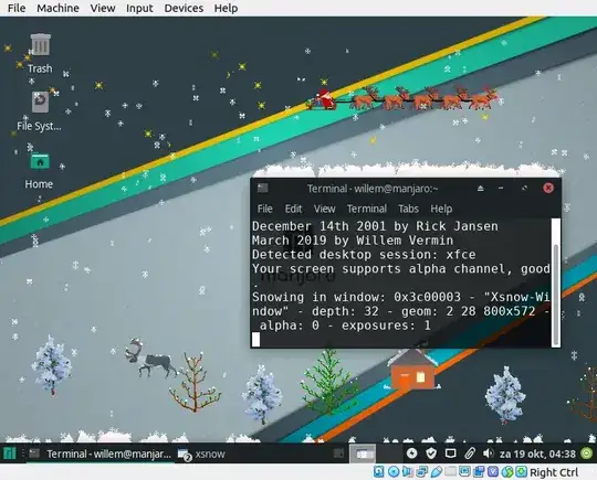 xsnow running in manjaro