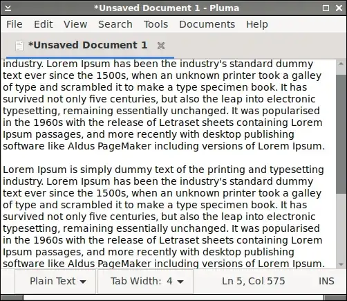 Text editor with traditional scrollbar