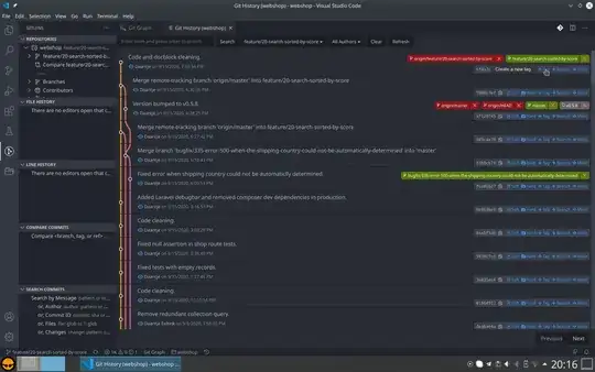 Git History (right) and Git Lens (left)