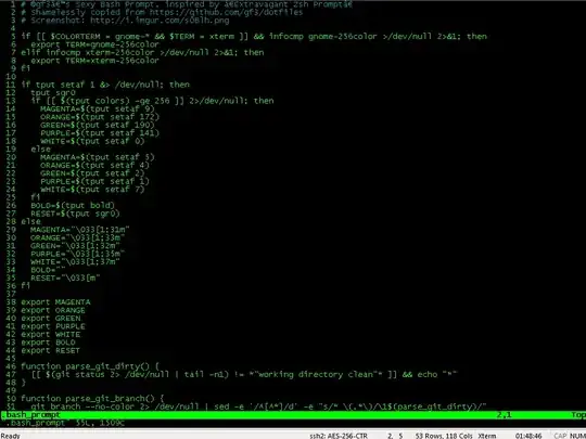 vim session, sles 11, color scheme partially honored