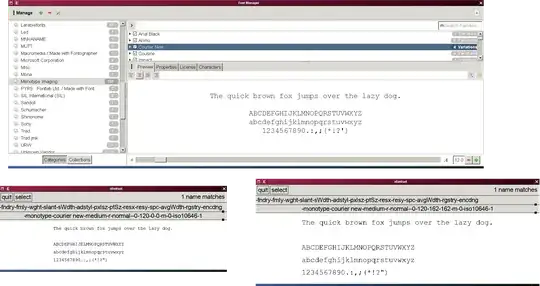 Debian 10, Courier New 12pt at 162dpi