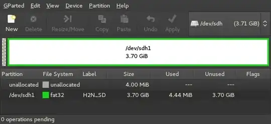 gparted info about /dev/sdh