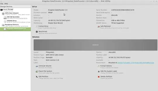 png of output from the Disk Utility app for my freshly-formatted usb