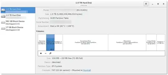 partition of first hard drive
