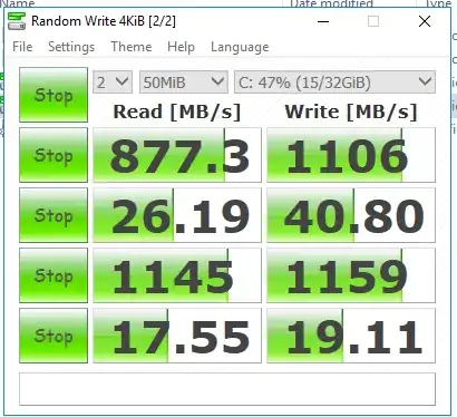 faster sequential, slower random