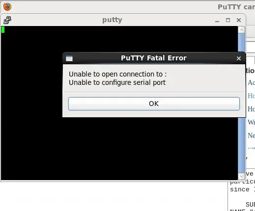The error message I receive