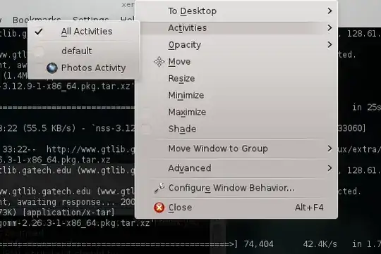 right click menu bar activities dialog with all activities selected