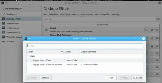 Settings of Invert Desktop Effect under: System Settings → Desktop Behaviour → Desktop Effects → Invert 