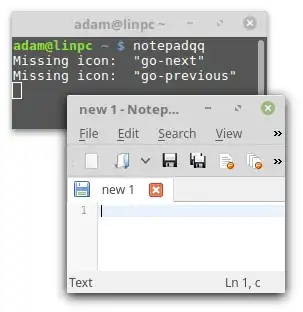 Opening notepadqq in the gnome-terminal