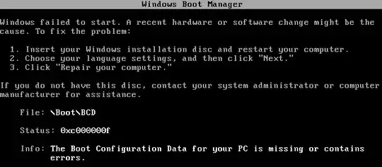 result of `boot` flag on /dev/sda2 Windows failed to start error window