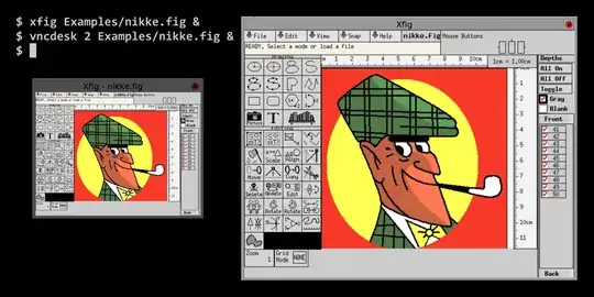 Screenshot showing original and scaled app