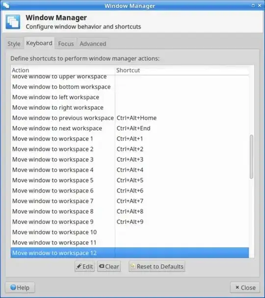 xfce 4.12 window manager keyboard shortcuts
