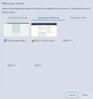 The applications tab